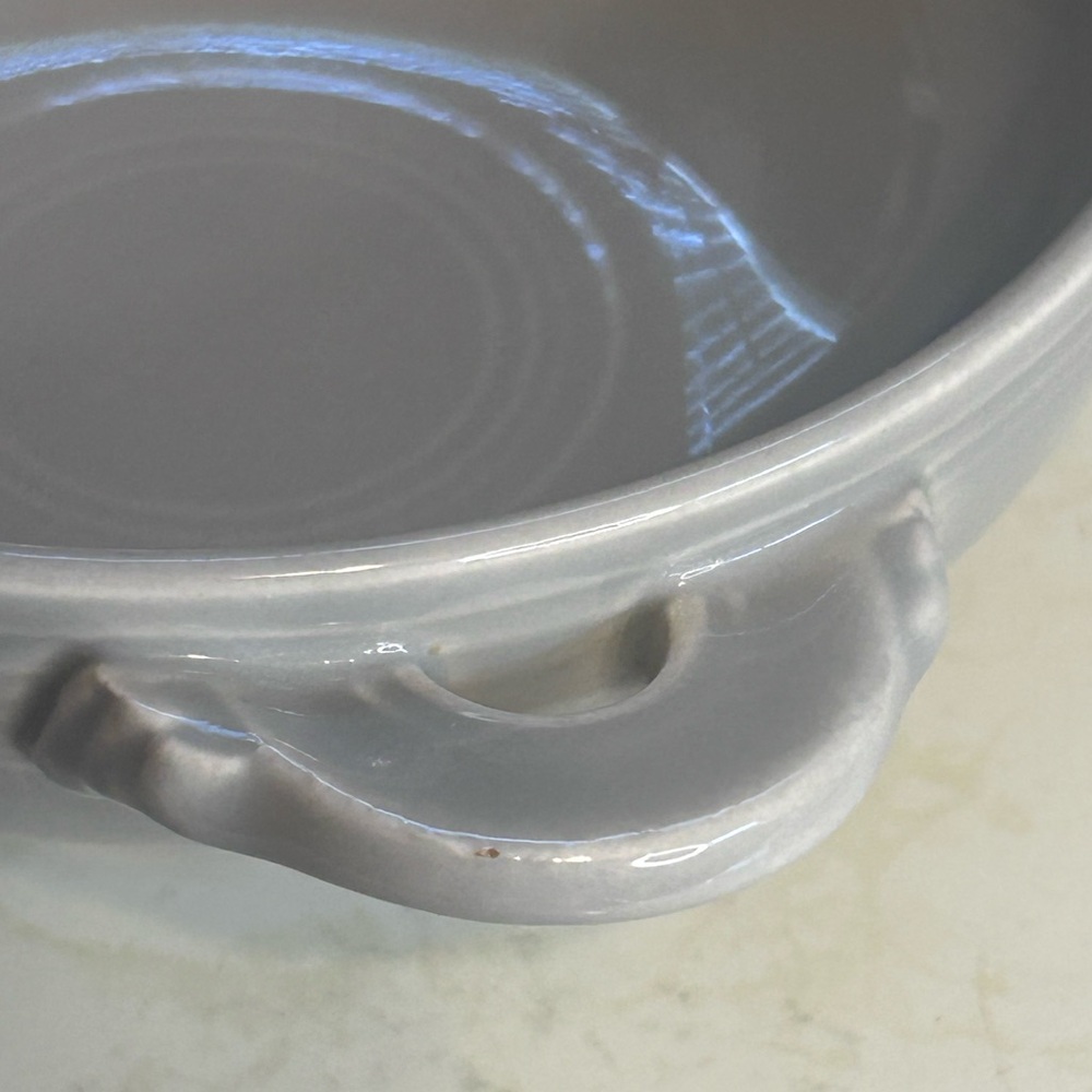 Vintage Fiesta Grey Double Handled Cream Soup Bowl 50’s - Picture 7 of 15